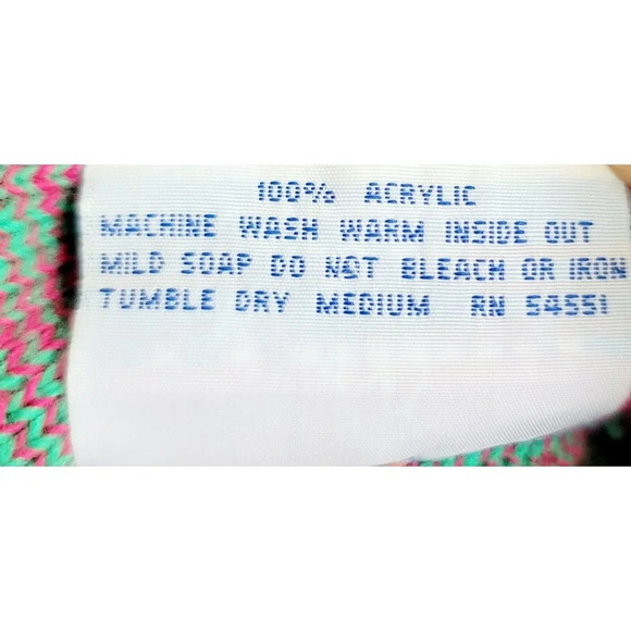 JJ Poole Vintage 80s 90s Aztec Southwestern Hooded Frayed Pullover Sweater XS S - Picture 11 of 12